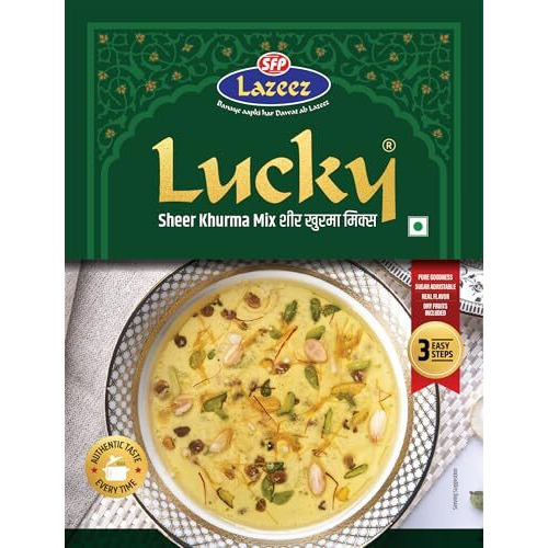 Lucky Sheer Khurma Mix | Ready In 3 Simple Steps | Rich, Creamy And Authentic Taste | Easy Dessert | Breakfast Everyday | Dry Furits, Saffron & Vermicelli Included