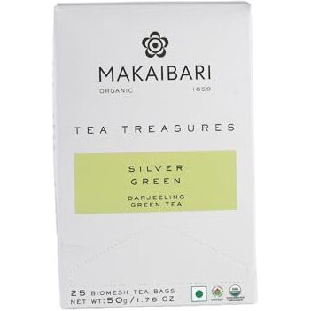 Makaibari Silver Green | 25 Tea Bags | 50 Gms | Darjeeling Green Tea | Tea Treasure