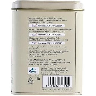 Tea Treasure Makaibari Summer Solistice Mascatle | 100 Gm Tin Caddy | Second Flush Black Tea | Loose Tea | Black Tea | Organic Certified | Whole Leaf Tea