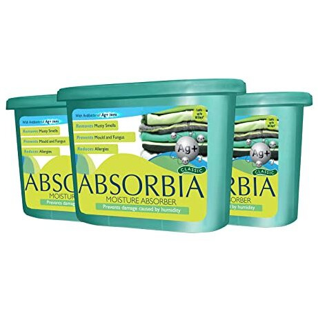 Absorbia Moisture Absorber With Ag+ Silver Ions | Pack Of 3 (600Ml Each) | Moisture Absorber For Wardrobe | Dehumidifier For Room Moisture | Air Freshener For Room, Toilet | Moisture Absorbers