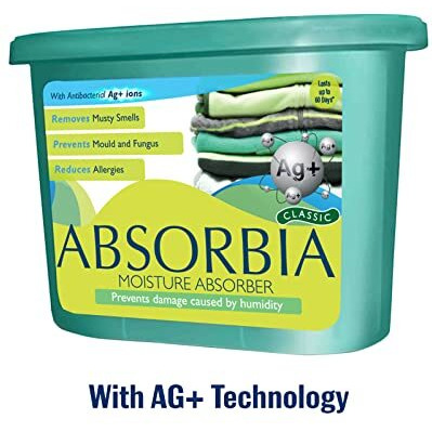 Absorbia Moisture Absorber With Ag+ Silver Ions | Pack Of 3 (600Ml Each) | Moisture Absorber For Wardrobe | Dehumidifier For Room Moisture | Air Freshener For Room, Toilet | Moisture Absorbers