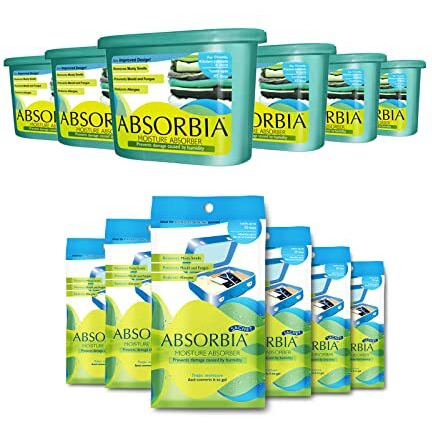 Absorbia Moisture Absorber Classic - Pack Of 6 | Absorbia Sachet(100Gms X6 Sachet) | Dehumidier For Bags, Suitcases, Drawers Wardrobe, Cupboards & Closets