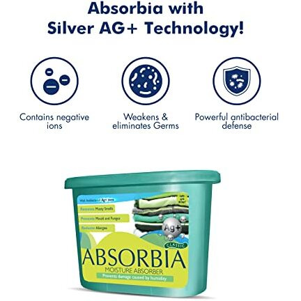 Absorbia Moisture Absorber With Ag+ Silver Ions | Pack Of 6 (600Ml Each) | Moisture Absorber For Wardrobe | Dehumidifier For Room Moisture | Air Freshener For Room, Toilet | Moisture Absorbers