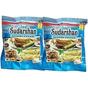 Sudarshan Sindhi Papad 400G | Authentic Indian Snack | Ready To Cook | Crispy And Delicious | Handmade Papadam | Perfect Meal Companion | Traditional Recipe (200 G X 2 Pack)