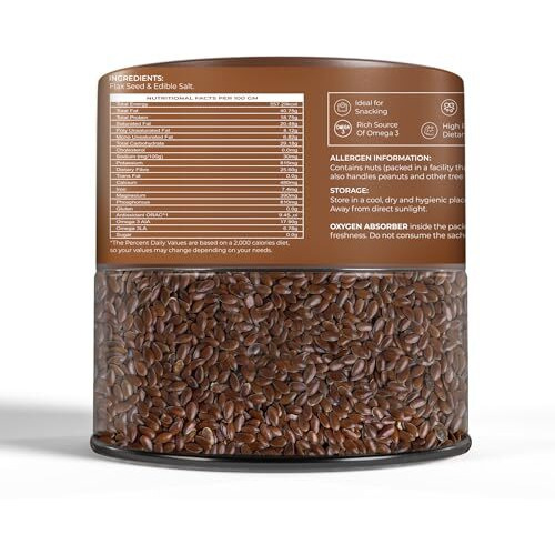 Crustnotch Premium Roasted Flax Seeds 250G | Rich In Omega-3, Fiber & Protein | Crunchy & Gluten-Free | Healthy Snack | Ideal For Smoothies, Salads, Baking & Toppings | Superfood For Heart Health