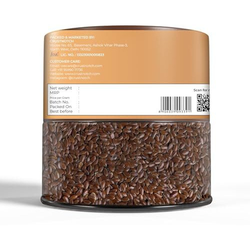 Crustnotch Premium Roasted Flax Seeds 250G | Rich In Omega-3, Fiber & Protein | Crunchy & Gluten-Free | Healthy Snack | Ideal For Smoothies, Salads, Baking & Toppings | Superfood For Heart Health