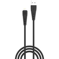 Portronics Konnect Core 8 Pin Cable Tangle-Free With Ios Compatibility, 3A Rapid Charging & 480Mbps Data Transmission, 1 Meter Length(Black)