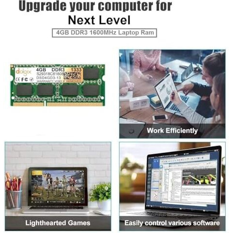 Dolgix 4Gb Ddr3 Ram |1333Mhz Laptop Ram| Notebook Ram (Memory) So-Dimm |Cl-9 | Pc3-10600 | 2Rx8 Dual Rank | 3 Year Warranty- (Made In India)
