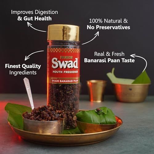 Panjon Swad Banarasi Paan Mukhwas (Pack Of 1 X 100 Grams) | Meetha Paan Mukhwas | Hygienically Packed Traditional Sweet Pan Pachak | Tasty Mouth Freshener | After-Meal Snack | Dry Mukhwas.