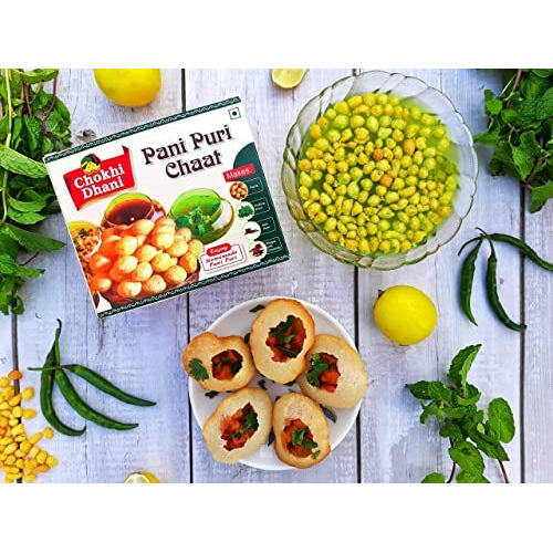 Chokhi Dhani Pani Puri Chaat, Ready To Eat Food Products, Khatta Meetha Golgappa Combo Puchka Instant Kit With 50 Puris, Just Fry The Puris And Add Masala On Water To Ready Meal (Pack Of 1, 220G)