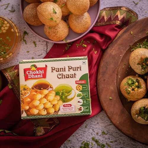 Chokhi Dhani Pani Puri Chaat, Ready To Eat Food Products, Khatta Meetha Golgappa Combo Puchka Instant Kit With 50 Puris, Just Fry The Puris And Add Masala On Water To Ready Meal (Pack Of 1, 220G)