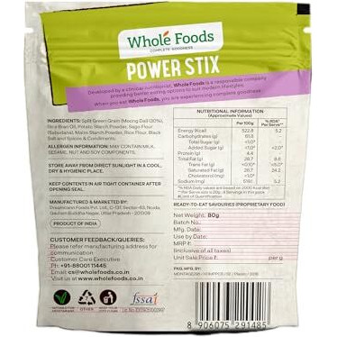 Whole Foods Crispy & Crunchy Snacks (80 Gram, Power Stix)