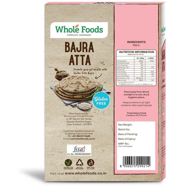 Whole Foods Gluten Free | Bajra Atta | 1Kg