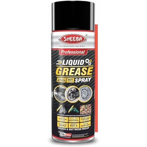 Sheeba Liquid Grease Spray I High Viscous I Lubricates I Frees Sticky Mechanism I Reduces Squeaky Noise I Long Lasting Protection From Rust And Corrosion - 500Ml Pack.
