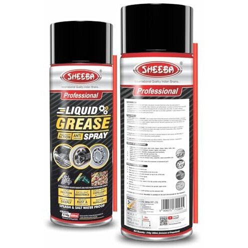 Sheeba Liquid Grease Spray I High Viscous I Lubricates I Frees Sticky Mechanism I Reduces Squeaky Noise I Long Lasting Protection From Rust And Corrosion - 500Ml Pack.