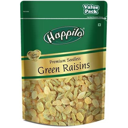 Happilo Premium 1Kg Seedless Green Raisins | Rich In Iron & Vitamin B | High In Antioxidants