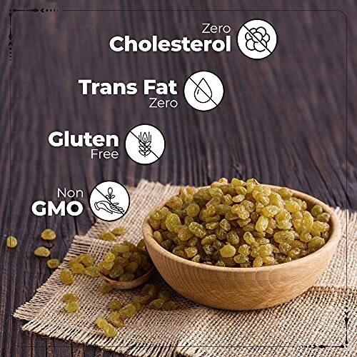 Happilo Premium 1Kg Seedless Green Raisins | Rich In Iron & Vitamin B | High In Antioxidants