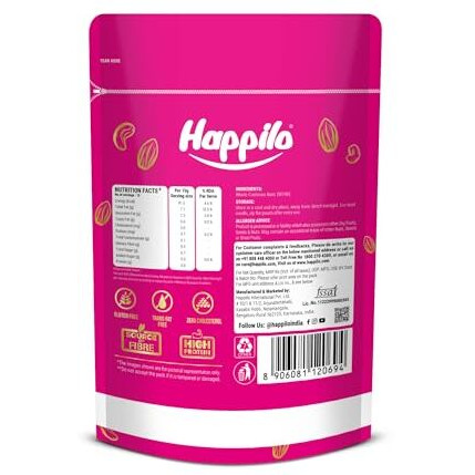Happilo Premium King Size Whole Cashew Nuts 200G (Pack Of 2) | Whole Kaju| Nutritious & Delicious Healthy Snack | Gluten Free | Cashews Rich In Protein | Magnesium And Phosphorus | Plant Protein & Rich In Minerals & Vitamins.