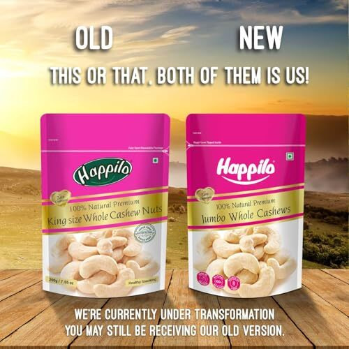 Happilo Premium King Size Whole Cashew Nuts 200G (Pack Of 2) | Whole Kaju| Nutritious & Delicious Healthy Snack | Gluten Free | Cashews Rich In Protein | Magnesium And Phosphorus | Plant Protein & Rich In Minerals & Vitamins.
