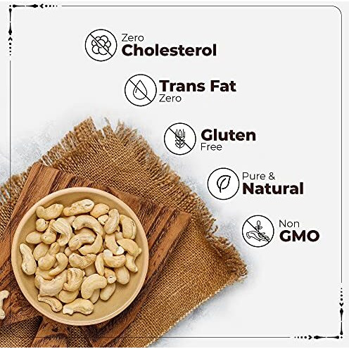 Happilo Premium King Size Whole Cashew Nuts, 200G (Pack Of 5) | Premium Kaju | Dry Fruits Rich In Protein | Rich In Fibre | Healthy Snacks | 100% Natural Dry Fruit | Festive Snacking | Magnesium And Phosphorus | Rich In Protein