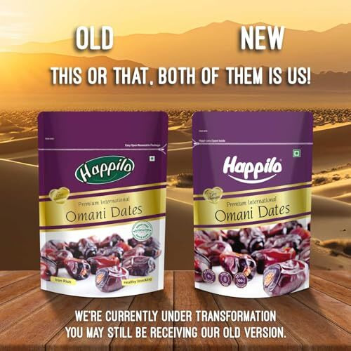 Happilo Premium International Omani Dates 250G (Pack Of 5), Fresh And Soft Dry Fruit, Rich In Fiber, Iron And Vitamin