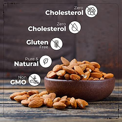 Happilo Natural Premium California Almonds 1 Kg Each (Pack Of 2) | Raw Badam Dry Fruit | High Protein Snack | Amazing Quality Badaam | Real Nuts | High In Fiber | Badam Giri | Rich In Protein | Magnesium | Phosphorus | Dietary Fibre | Nuts & Dry Fruits | Gluten Free & Zero Cholesterol