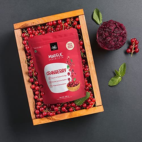 Eat Anytime Mindful Dried Cranberries | Imported From California | Source Of Instant Energy & Immune Booster | Antioxident | Cranberry Dry Fruit | Healthy Food | Healthy Snack For Breakfast & Diet | Cranberry - 400Gm