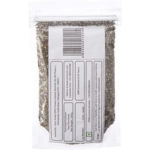 Nutriwish Premium Raw Chia Seeds 150 Gm | Rich In Fiber And Omega-3 | Diet Food|