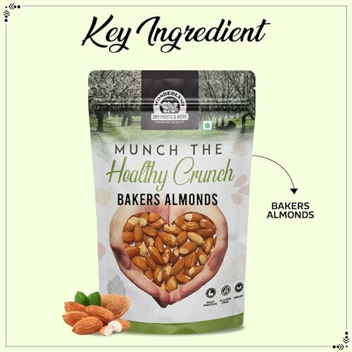 Wonderland Foods (Device) California Bakers Almonds 1 Kg Slightly Chipped (Same Taste And Nutrition Value), Dry Fruits
