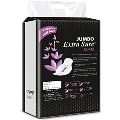 Jumbo Extra Sure Maxi Pads 40 For Women And Girls Xxxl Size