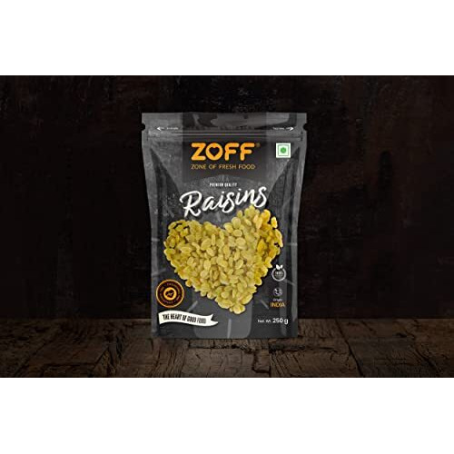 Zoff Green Raisins Rich In Iron & Vitamin B, Pure & Natural Kishmish, Healthy Snack Food Item, Hygienically Packed | 250 Gm |
