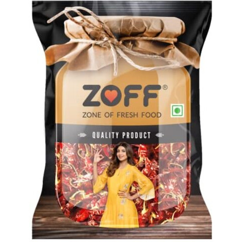 Zoff Dried Red Chilli | Natural And Fresh Sukhi | Lal Mirch Farm Picked | Net Weight 500G