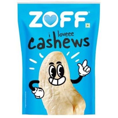 Zoff Cashews - Premium W320 Whole Cashew Nuts For Snacking, Cooking & Baking - Naturally Nutritious & Delicious  250G