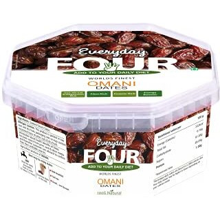 Everyday Four Omani Dates 400G | Khajur Dry Fruits | Premium Khajoor | Healthy & Nutritious Snack | Natural Sweetener | Rich In Protein & Vitamins | Dry Fruit Dates For Regular Diet (Pack Of 1)