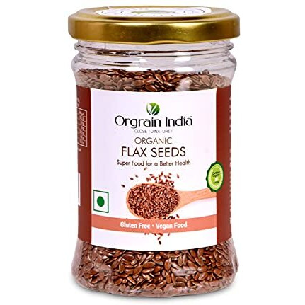 Orgrain India Certified Organic Flax Seeds 300G (Pack Of 2 * 150G) For Eating And Weight Loss, Rich In Omega | Company-Owned Farmlands