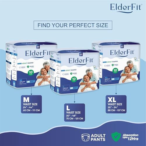 Elderfit Pant Style Adult Diaper Unisex High Absorbency & Leakproof(Waist Size 35-54Inch) Adult Diapers - Xl (20 Pieces)