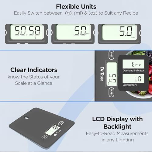 Dr Trust (Usa) Electronic Kitchen Digital Scale Weighing Machine - 517 (Gray)