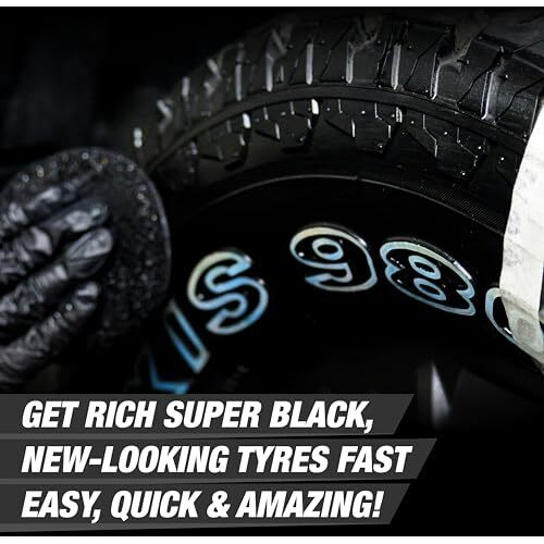 Wavex Tyre Polish For Car And Bike (1L) | With Black Foam Applicator And Microfiber Cloth| Gives Lustrous Dark, Long Lasting Super Black Shine - Non-Greasy, Super Hydrophobic