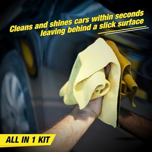 Wavex Hybrid-X Car Wax, Waterless Car Wash, Rinse Aid And Quick Detailer Car Polish Concentrate(1Ltr) Car Cleaning Spray With Microfiber Cloth | Dilutes 20 Times With Water