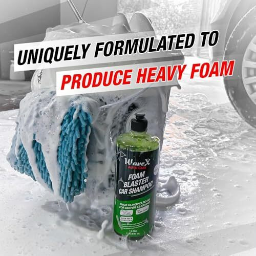 Wavex Foam Car Shampoo Concentrate 5Ltr Ph Neutral, Extreme Suds Snow White Foam, Highly Effective On Dust And Grime
