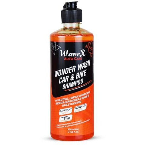 Wavex Wonder Wash Car Shampoo 500Ml | Luxurious Car Wash Shampoo, Honey Thick With Super Suds | Car Washing Shampoo With Peach Fragrance, Produces Thick Foam