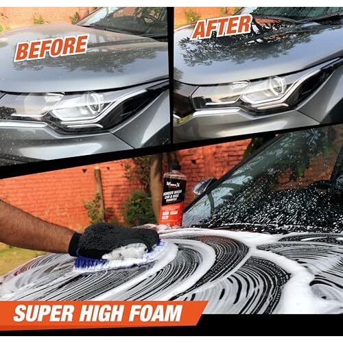 Wavex Wonder Wash Car Shampoo 500Ml | Luxurious Car Wash Shampoo, Honey Thick With Super Suds | Car Washing Shampoo With Peach Fragrance, Produces Thick Foam