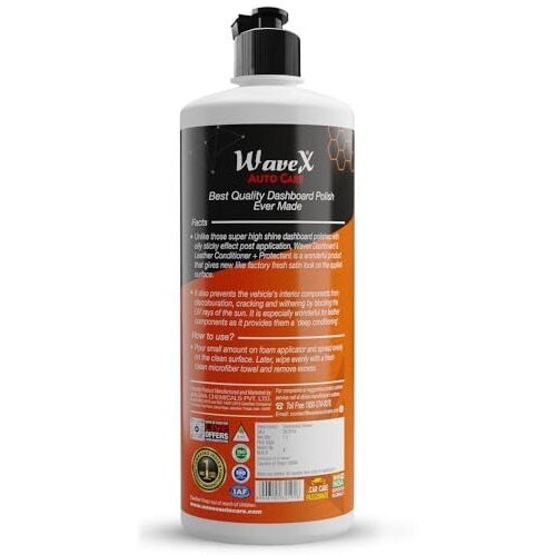 Wavex Dashboard Polish And Leather Conditioner + Protectant (1L) Car Dashboard Polish | Car Polish For Interior Plastic, Leather, Vinyl & Rubber | Dashboard Polish That Protects, Shines & Conditions