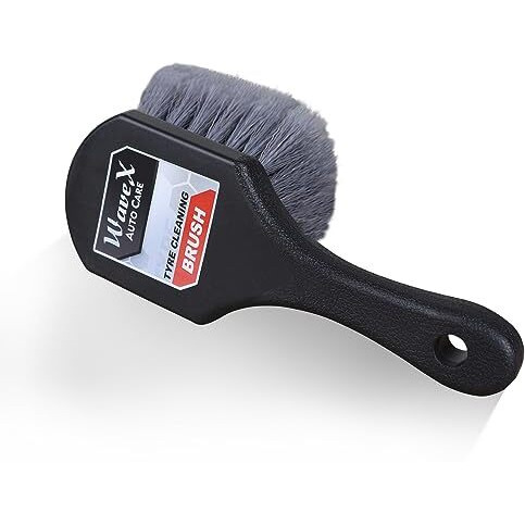 Wavex Plastic Tyre Cleaning Brush - Effective Bristles For Spotless Tyres - Comfortable Grip - Versatile Design - Efficient And Durable Tyre Cleaning Tool,Black