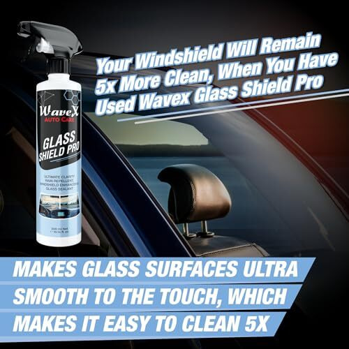 Wavex Rain Repellent For Car Windshield 300Ml Sio2 Infused Car Windshield Hydrophobic Spray Coating For Ultra Smoothness, Protection, Clarity & Cleaning | Improves Visibility & Clarity