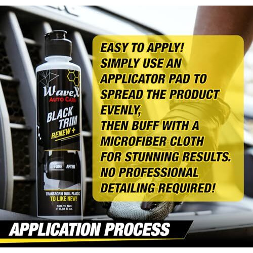 Wavex Black Trim Renew Plus | 350Ml Plastic & Rubber Restorer | Revives Faded Exterior Trim & Bumpers | Long-Lasting Uv Protection | Wash Resistant