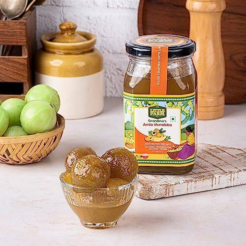 The Little Farm Co Amla Murabba - Amla Ka Murabba | Awla Murabba | Farm Fresh Amla | Indian Gooseberry Pickle | No Added Preservatives, No Artificial Flavours | Traditional Recipe, 450 G