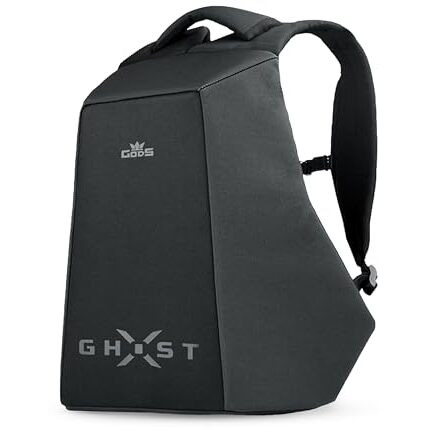Gods Ghost X 25 Ltr Anti Theft 15.6 Inch Laptop Tech Backpack For Men, Women, Boys, Girls | Premium Bags For Gift | Bike Riding Bag For College, Travel, Office, Flight Luggage | Daring Texture | Black
