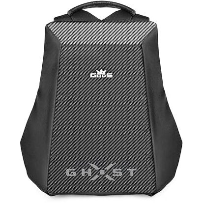 Gods Ghost X 25 Ltr Anti Theft 15.6 Inch Laptop Tech Backpack For Men, Women, Boys, Girls | Premium Bags For Gift | Bike Riding Bag For College, Travel, Office, Flight Luggage |Carbon Fiber| Black