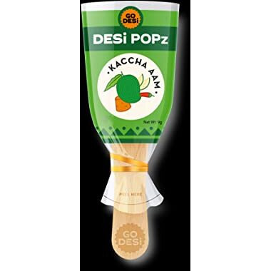 Go Desi Popz Kaccha Aam | 100 Pieces | Aam Candy | Fruit Snacks | Sour Candies | Lollipop | Raw Mango Candy